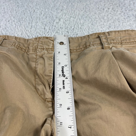 Old Navy Womens Khaki Wide Leg Stretch Pants Tan Frayed Hem Size 8 - Picture 6 of 11